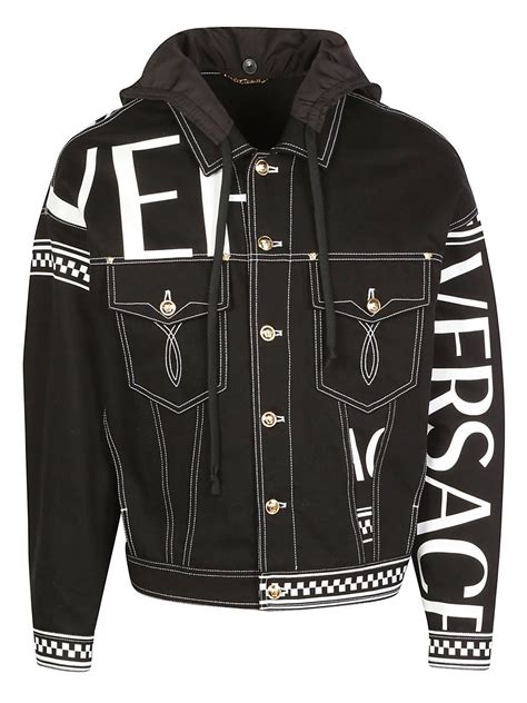 versace jeans jacket with metal print|versace jean jacket sale.